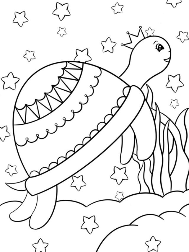 tranh tô màu con rùa