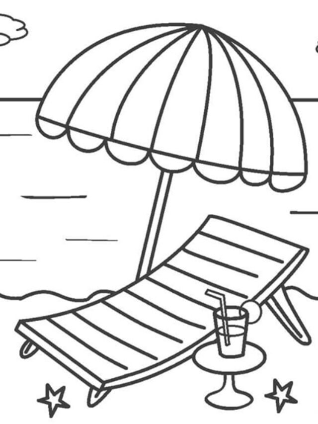 tranh tô màu bãi biển