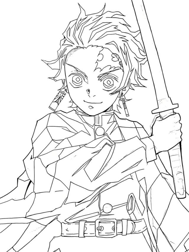 tranh tô màu tanjiro