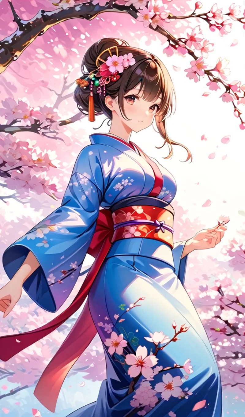 hình ảnh anime nữ mặc kimono 13