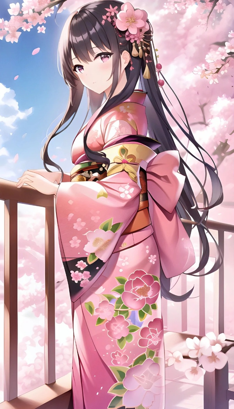 hình ảnh anime nữ mặc kimono 25