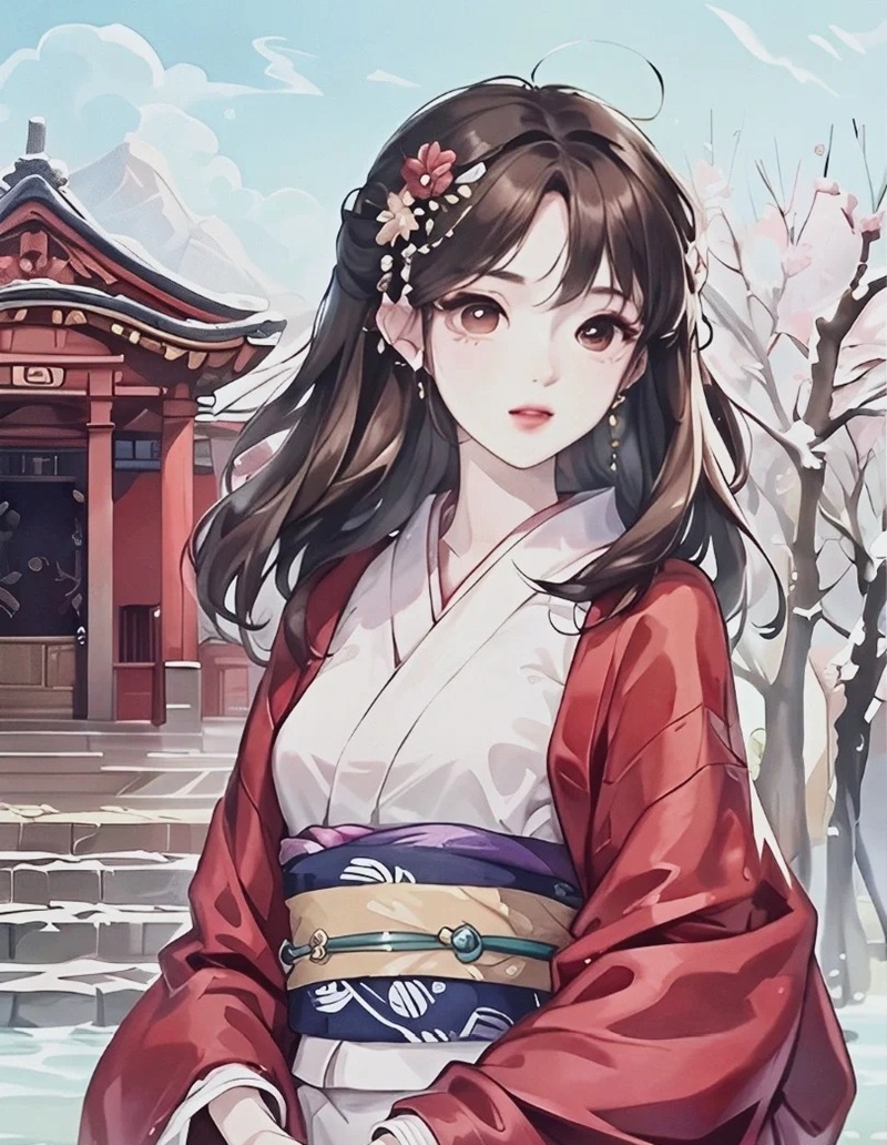 hình ảnh anime nữ mặc kimono 26