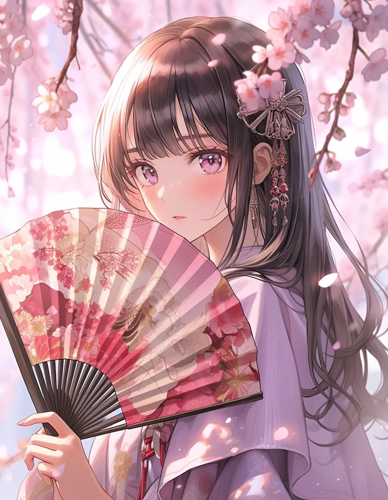 hình ảnh anime nữ mặc kimono 3