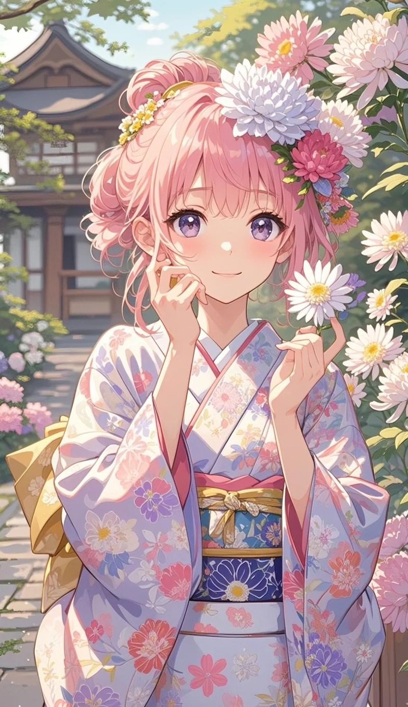 hình ảnh anime nữ mặc kimono 32