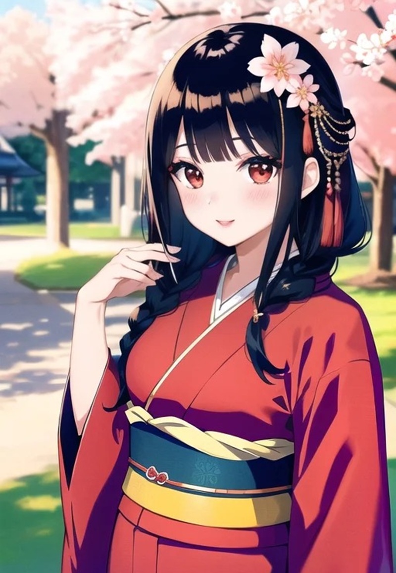 hình ảnh anime nữ mặc kimono 35