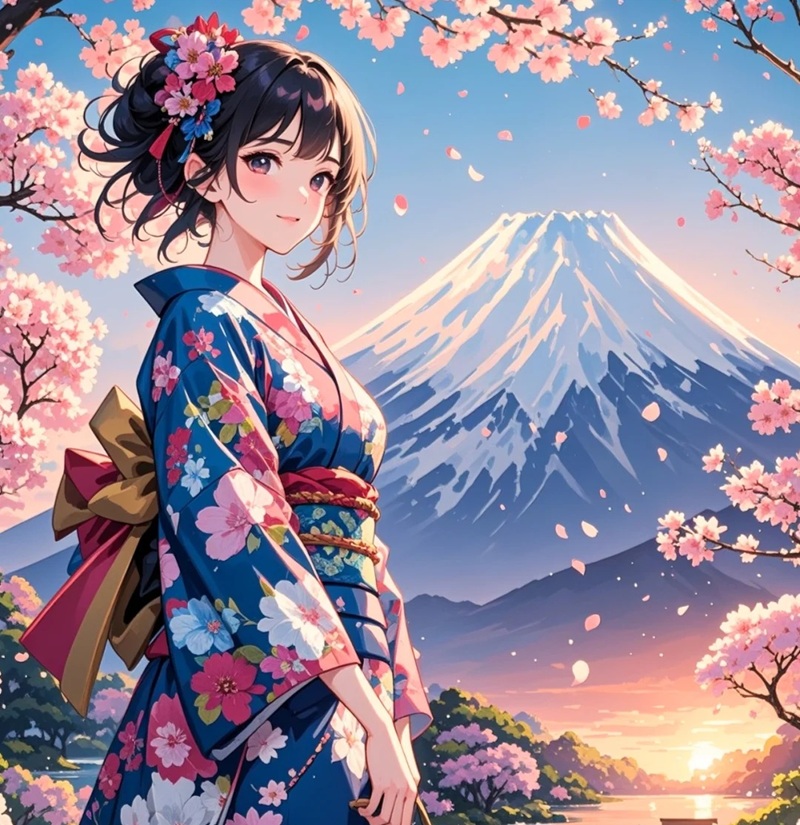 hình ảnh anime nữ mặc kimono 36
