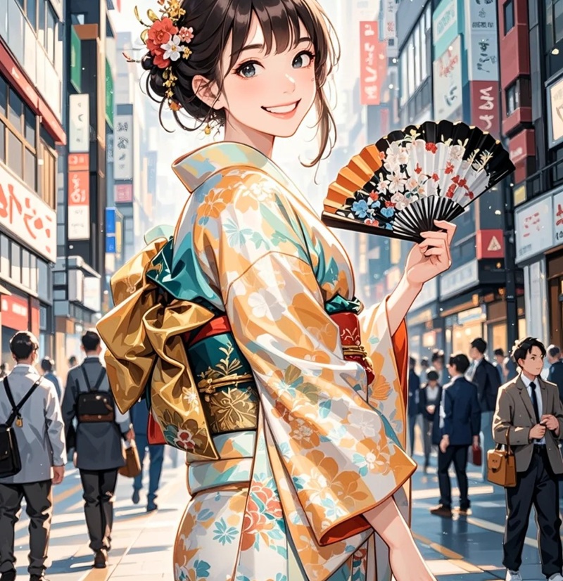 hình ảnh anime nữ mặc kimono 37