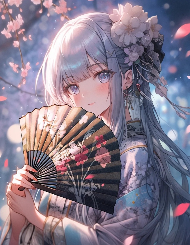 hình ảnh anime nữ mặc kimono 4