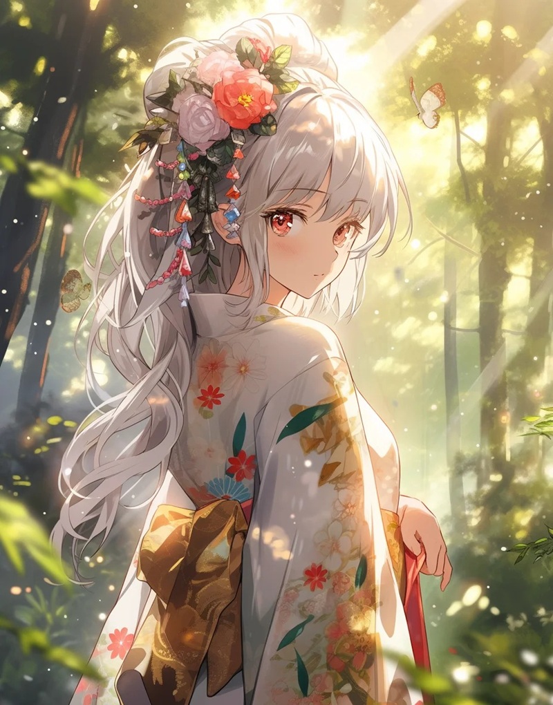 hình ảnh anime nữ mặc kimono 44