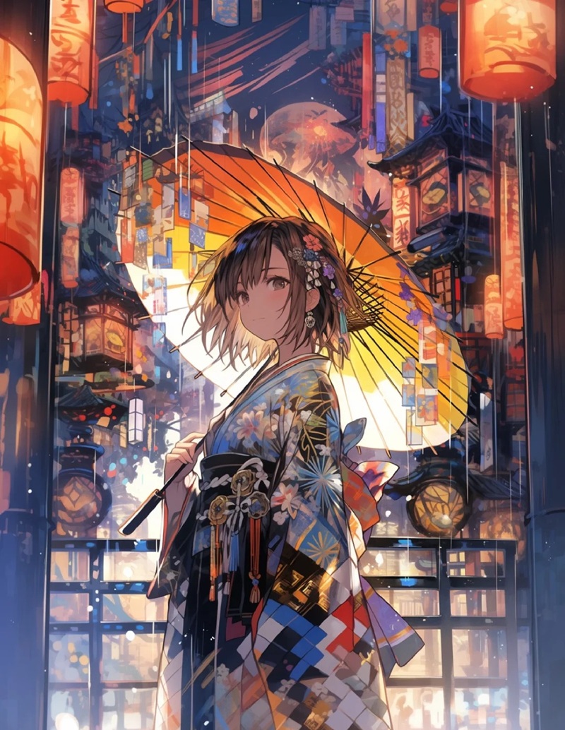 hình ảnh anime nữ mặc kimono 45