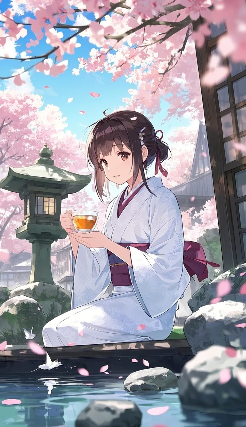 hình ảnh anime nữ mặc kimono 7