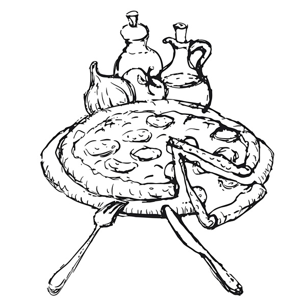 hình tô màu pizza