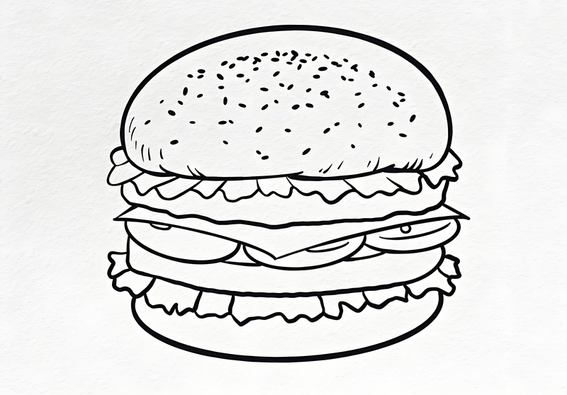 tô màu bánh hamburger