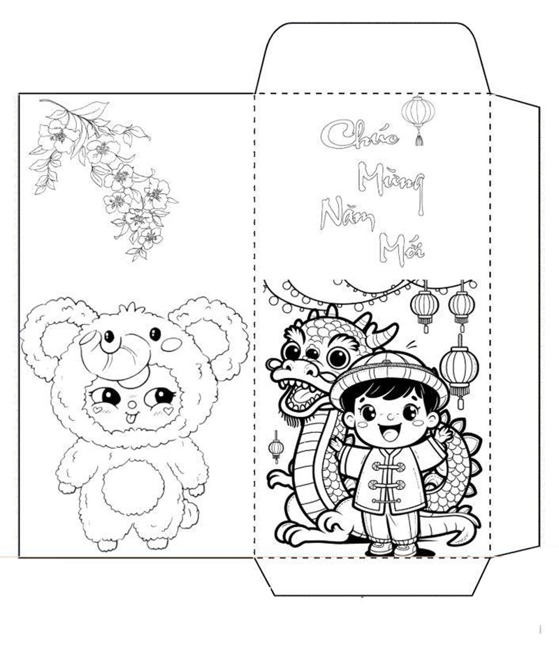 tranh tô màu bao lì xì 31