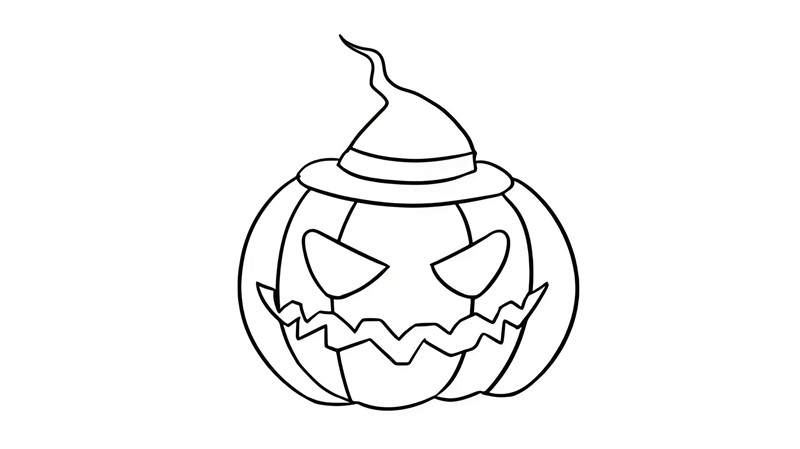 tranh tô màu quả bí ngô halloween 10