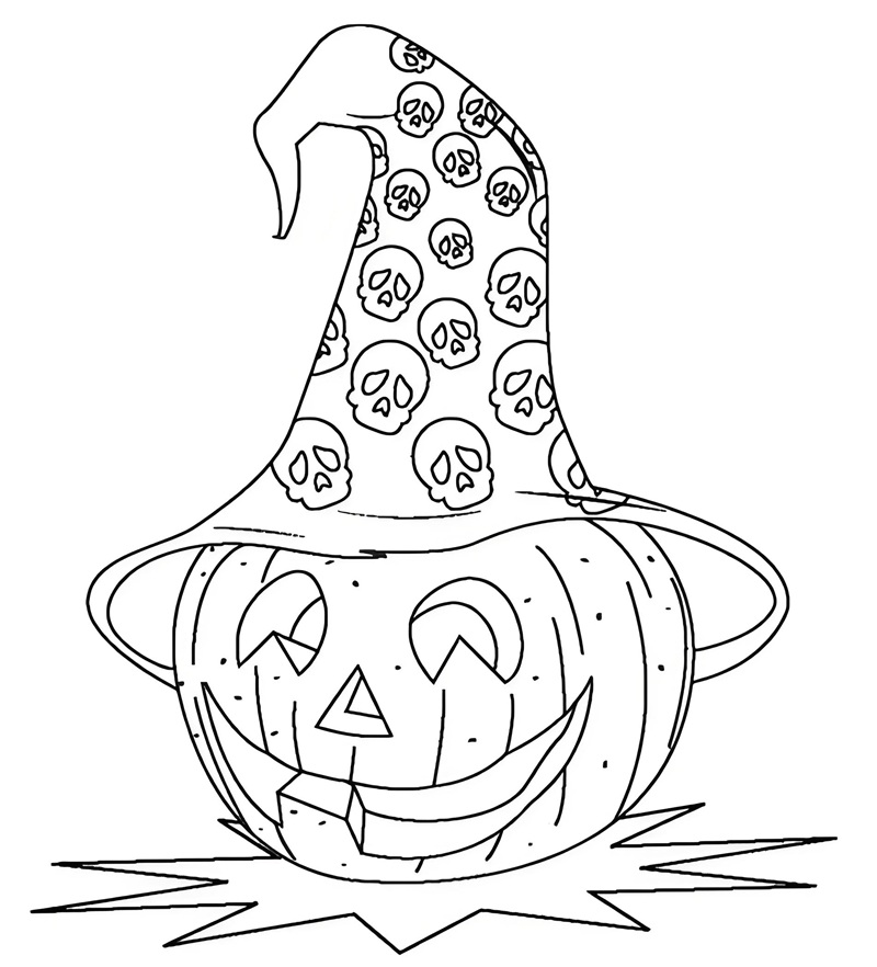 tranh tô màu quả bí ngô halloween 14