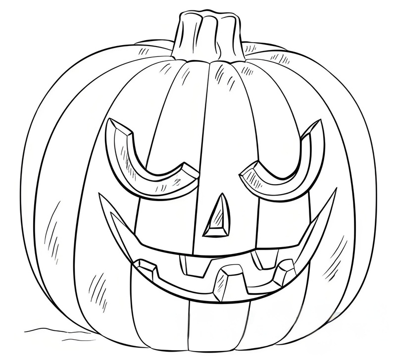 tranh tô màu quả bí ngô halloween 17