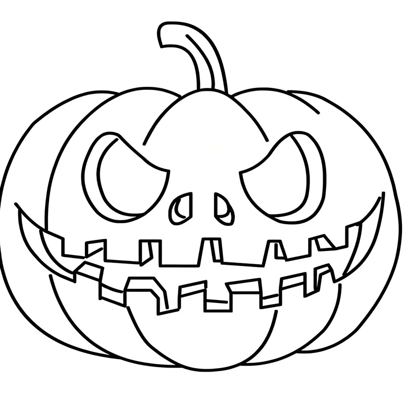tranh tô màu quả bí ngô halloween 20