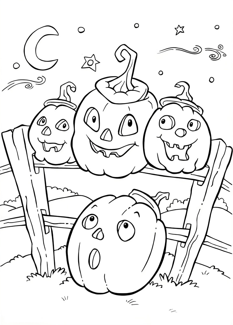 tranh tô màu quả bí ngô halloween 27