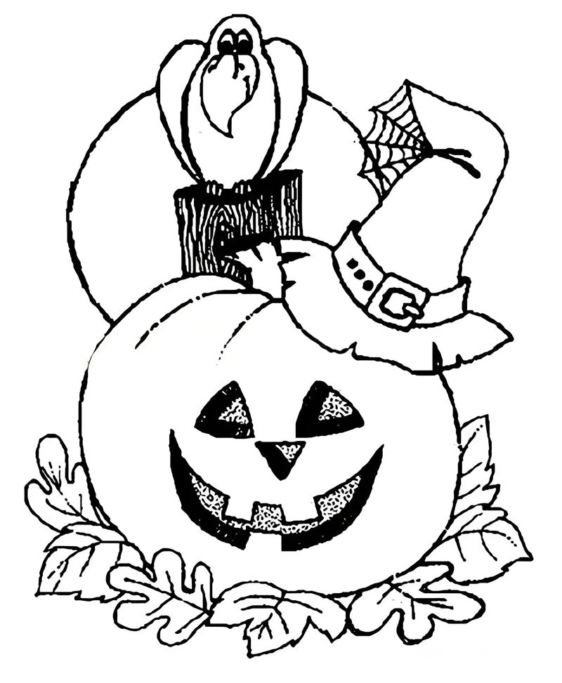 tranh tô màu quả bí ngô halloween 29