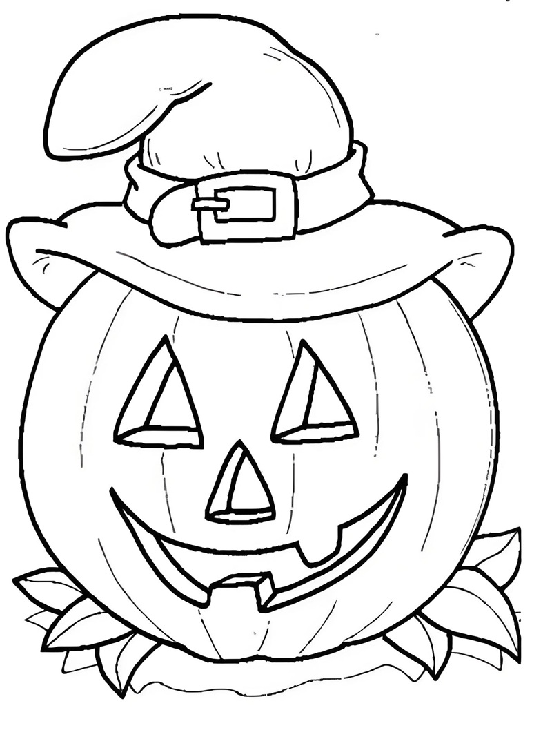 tranh tô màu quả bí ngô halloween 30