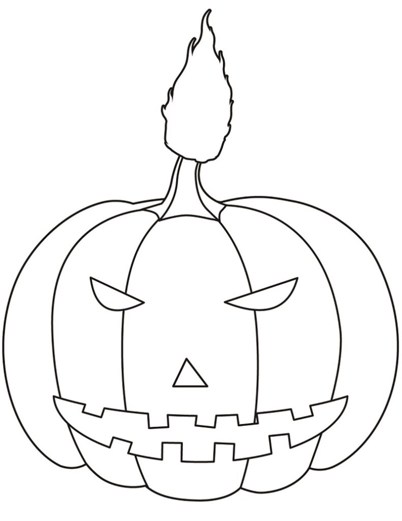 tranh tô màu quả bí ngô halloween