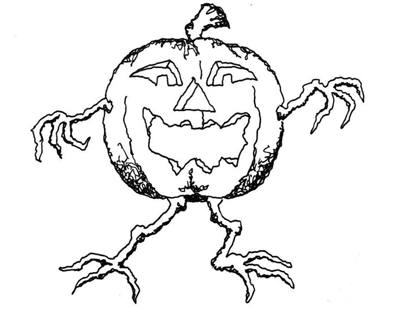 tranh tô màu quả bí ngô halloween 34