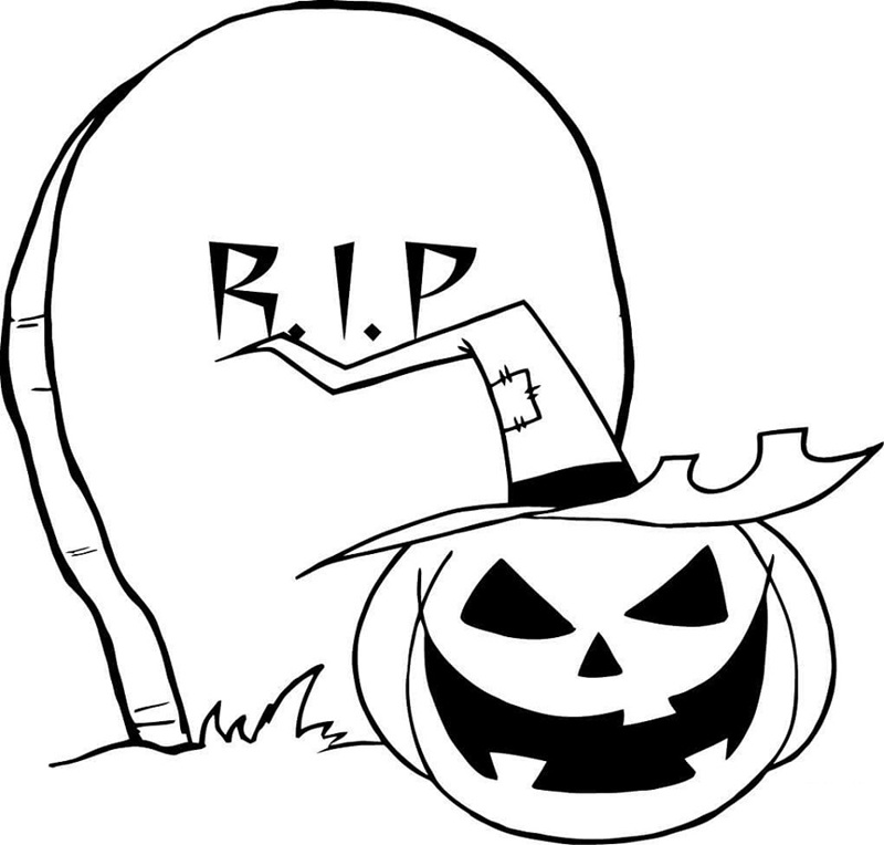 tranh tô màu quả bí ngô halloween 36