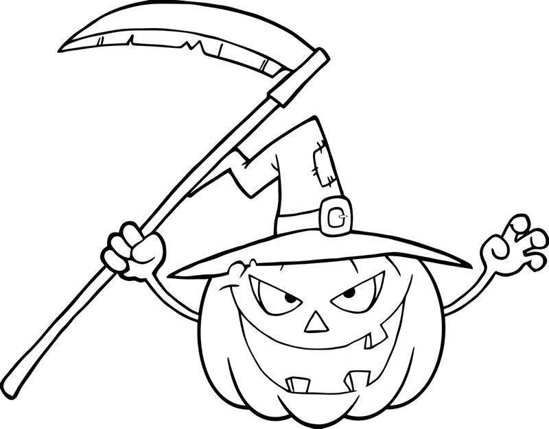 tranh tô màu quả bí ngô halloween 5