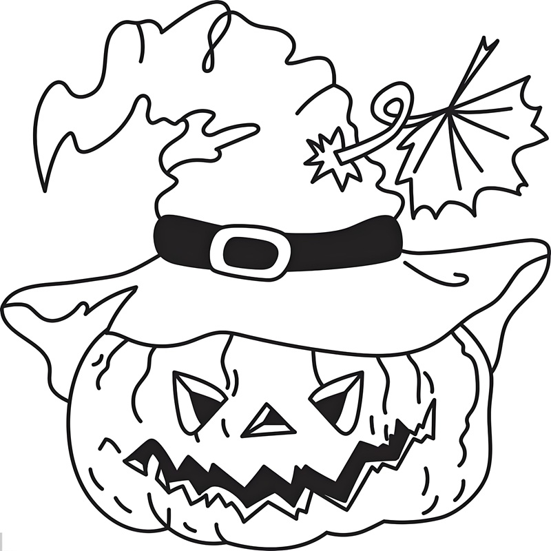 tranh tô màu quả bí ngô halloween 8