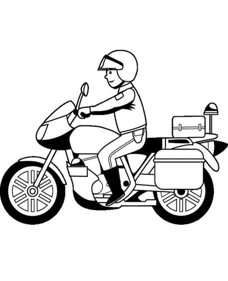 tranh tô màu chú cảnh sát giao thông 21