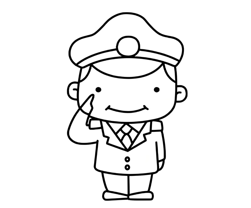tranh tô màu chú cảnh sát giao thông 3
