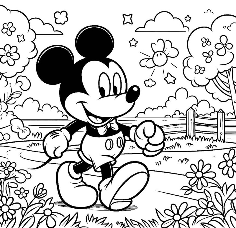 tranh tô màu chuột mickey 7