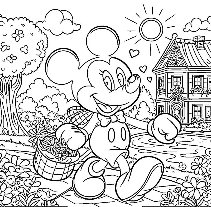 tranh tô màu chuột mickey 9