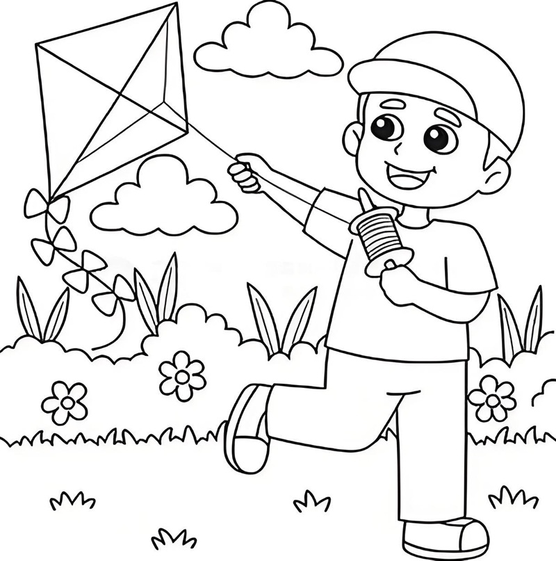 tranh tô màu con diều 17