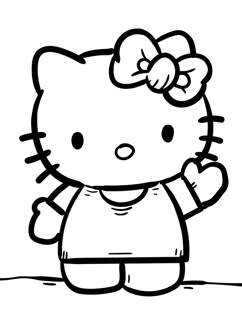 tranh tô màu hello kitty 
