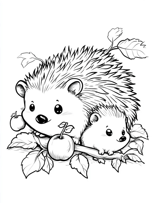tranh tô màu con nhím 20