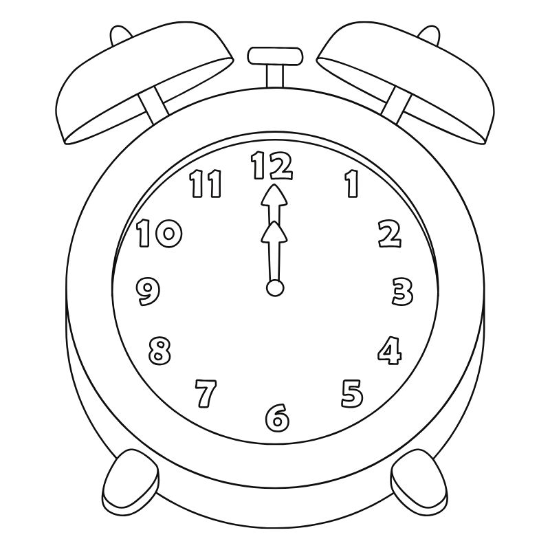 tranh tô màu đồng hồ 9