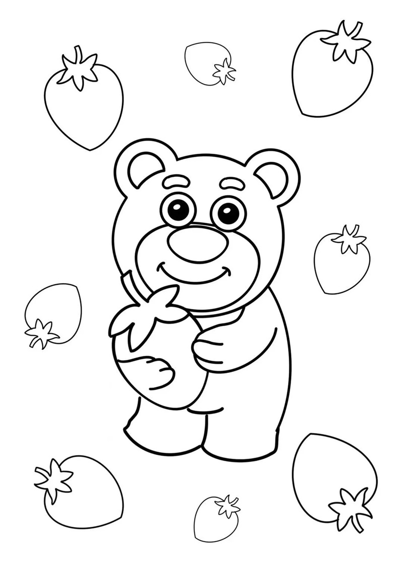 tô màu gấu dâu 12