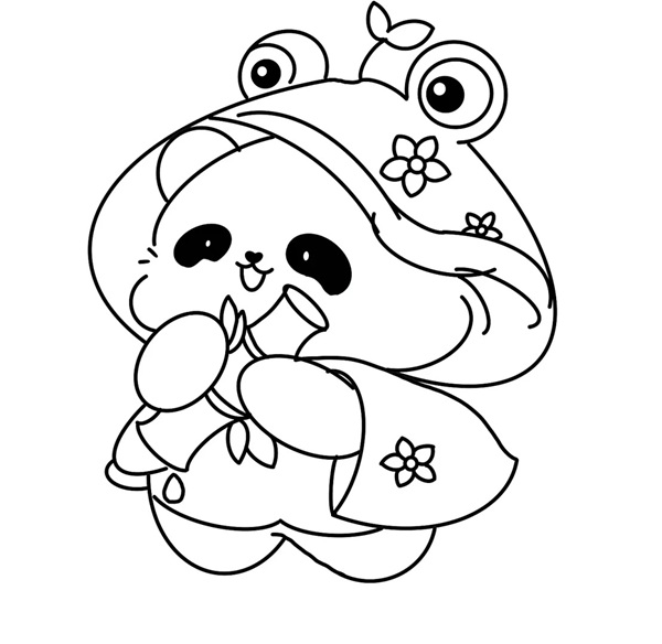 tranh tô màu gấu trúc 16