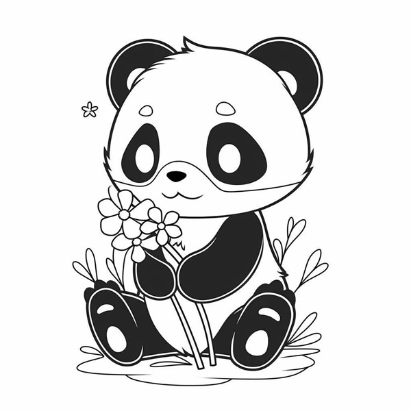 tranh tô màu gấu trúc 24