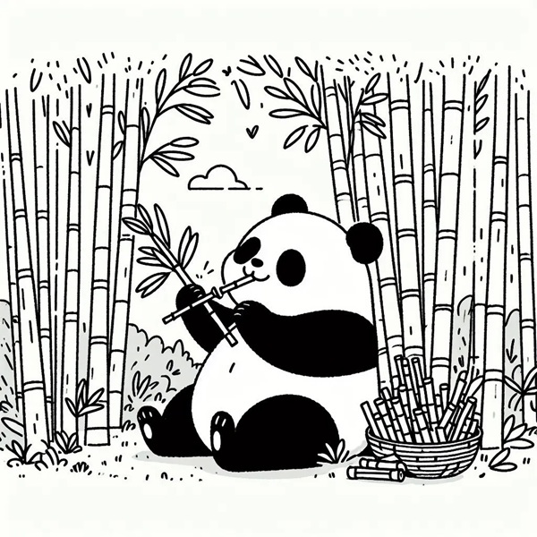 tranh tô màu gấu trúc 3