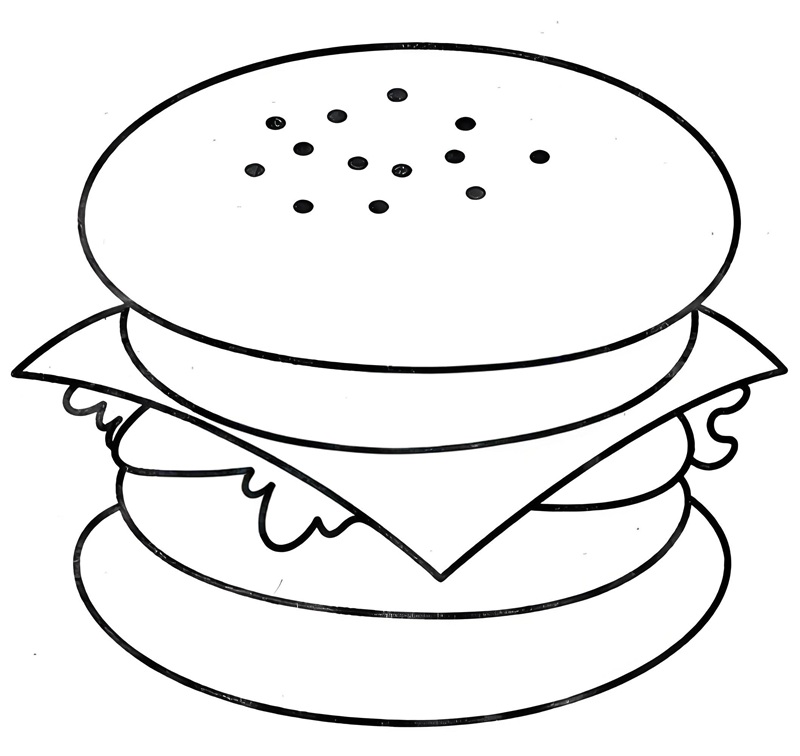 tranh tô màu hamburger 11
