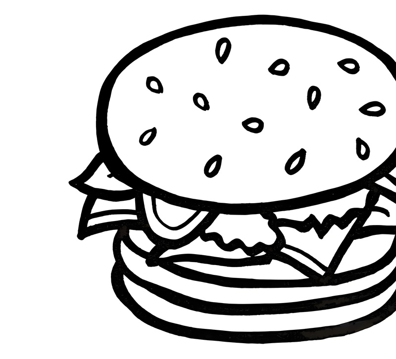 tranh tô màu hamburger 13