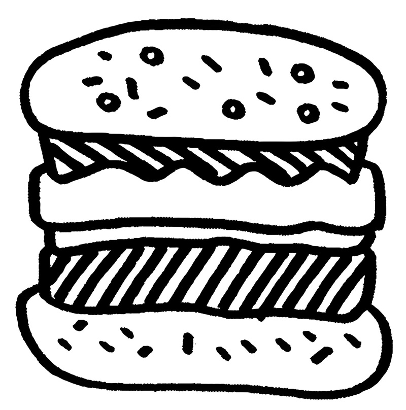tranh tô màu hamburger 15