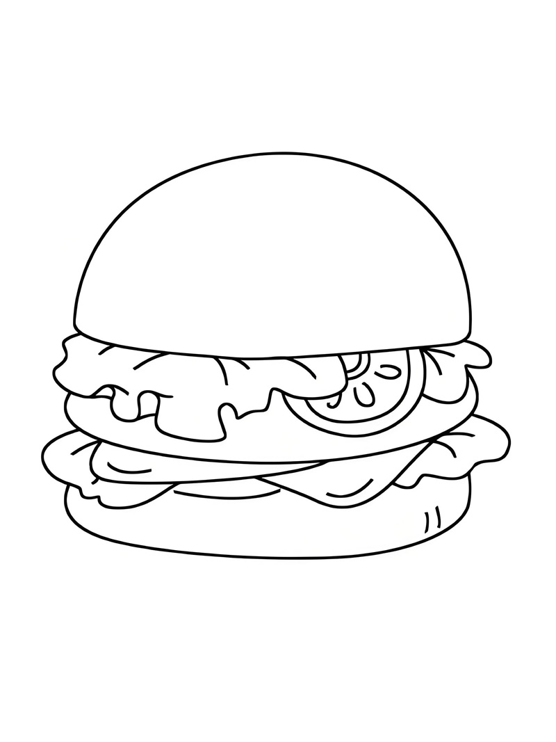 tô màu hamburger 2