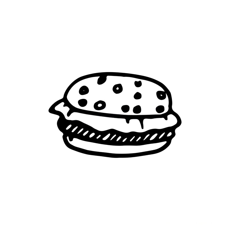 tranh tô màu hamburger 21