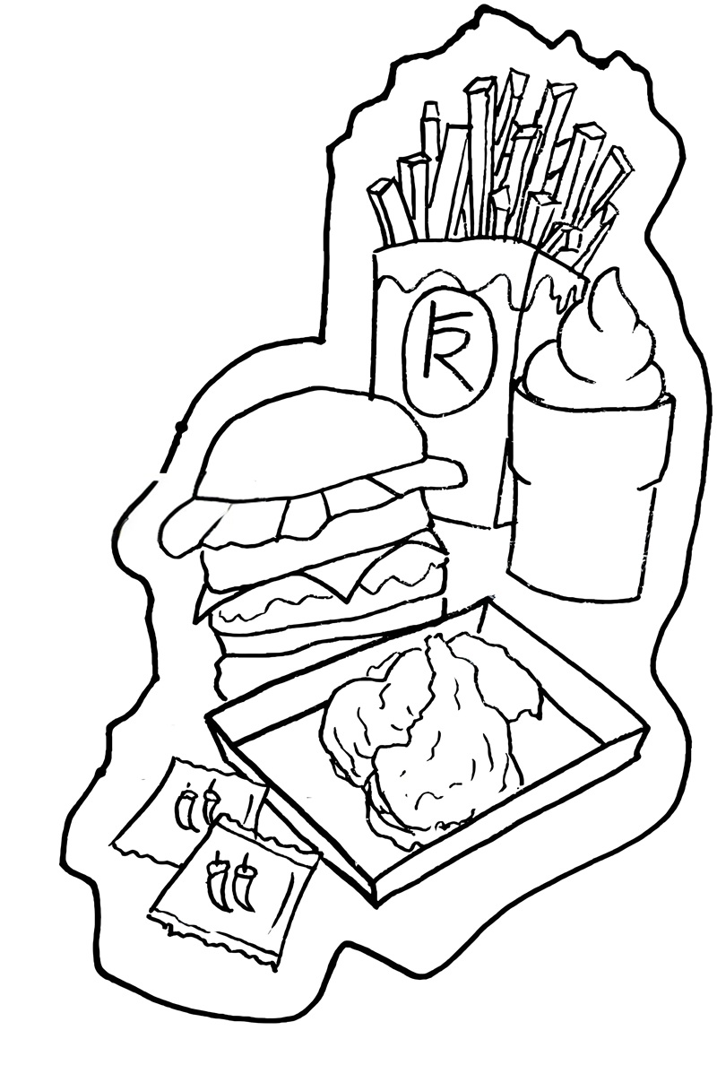 tranh tô màu hamburger 24