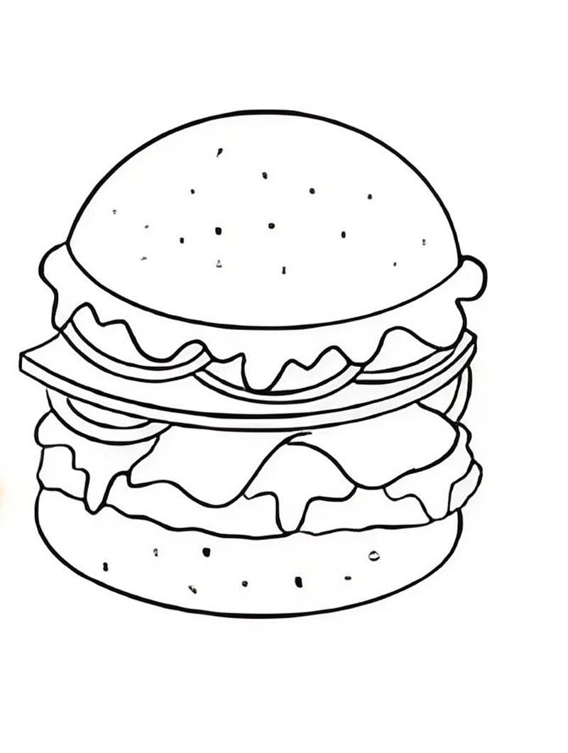 tranh tô màu hamburger 26