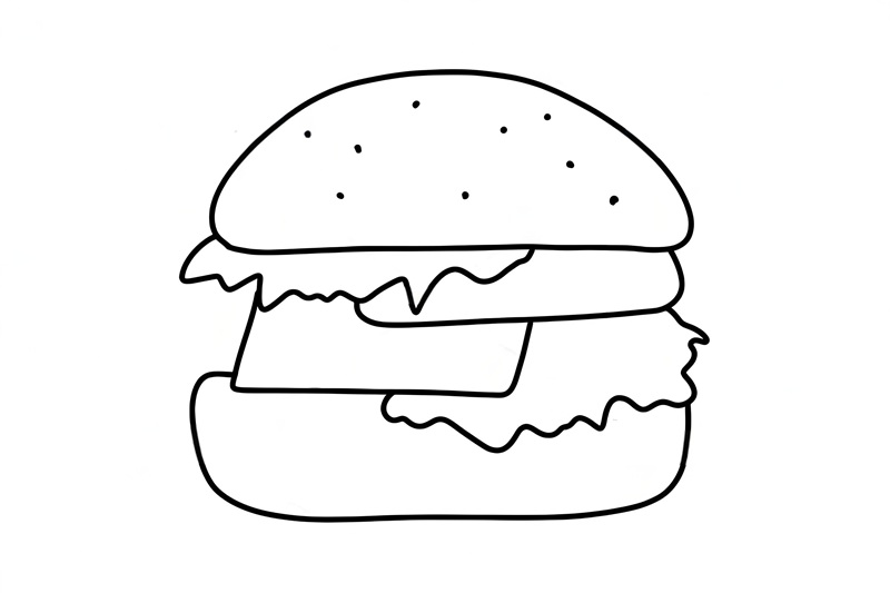 tranh tô màu hamburger 27